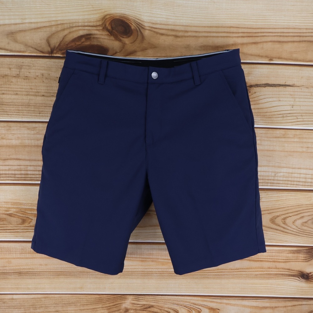 Kirkland Signature Shorts‎ Mens 36 Dark Blue Polyester Chinos Pockets Flat Front